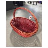RED PAINTED WOVEN BASKET