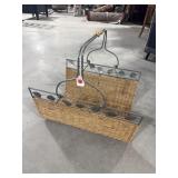IRON AND WICKER LOG HOLDER