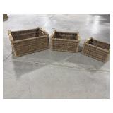 LOT OF 3 STACKING BASKETS
