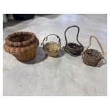4 PC LOT WOVEN BASKETS