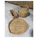 LOT OF 3 WOVEN BASKETS
