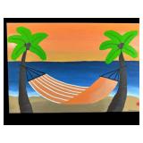 BEACH HAMMOCK OIL ON CANVAS BY MALONE BONDY