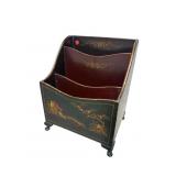 ANTIQUE CHINOISERIE DECORATED MAGAZINE RACK
