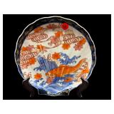 ANTIQUE IMARI PORCELAIN COY FISH SEASHELL PLATE