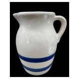 ROSEVILLE BLUE AND WHITE BUTTERMILK PITCHER