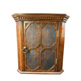 MINIATURE OAK HANGING CORNER WALL CABINET
