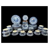87 PCS LIBERTY BLUE STAFFORDSHIRE IRONSTONE CHINA