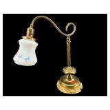 ANTIQUE ART NOUVEAU BRASS SINGLE ARM STUDENT LAMP