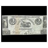 RARE 1836 $2 RAILROAD COMPANY NOTE