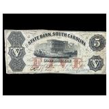 1864 SOUTH CAROLINA $5 CONFEDERATE NOTE