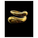 GOLD OVER STERLING SILVER BYPASS RING
