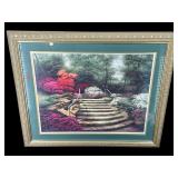 LARGE GARDEN SCENE PRINT IN FRAME