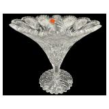 LARGE ABP ETCHED AND CUT CRYSTAL CENTER COMPOTE