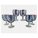 SET OF 6 BARTLETT COLLINS ATOMIC STARBURST GOBLETS