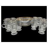 13 PC GOLD RIM IRISH COFFEE SET