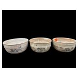 3 1986 OWENS NORTH CAROLINA POTTERY BOWLS