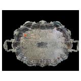 FOOTED LARGE SILVERPLATE TRAY