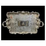 ANTIQUE LARGE SILVERPLATE TRAY