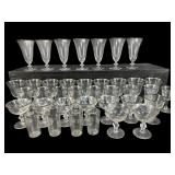LARGE LOT OF SILVER RIM STEMWARE