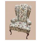WALKER FURNITURE CREWEL WORK QUEEN ANNE WINGBACK