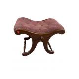 CHERRY FINISH X-BASE UPHOLSTERED BENCH