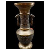 BRONZE 2 HANDLE DRAGON VASE