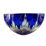 LARGE COBALT BOHEMIAN CRYSTAL BOWL