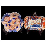 2 PC LOT ANTIQUE IMARI PORCELAIN
