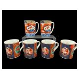 SET OF 6 PORCELAIN CHINOISERIE MUGS