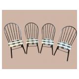 4 METAL HIGHBACK WINDSOR CHAIRS