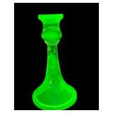 ETCHED VASELINE URANIUM CANDLE STICK