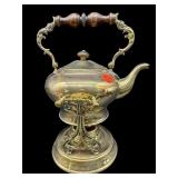 ANTIQUE ENGLISH BRASS TILTING TEAPOT