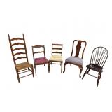 LOT OF 5 ODD CHAIRS