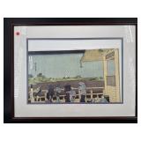 ORIENTAL PAINTING IN FELT IN FRAME