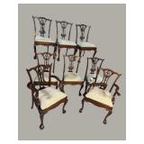 8 SOLID MAHOGANY CHIPPENDALE DINING CHAIRS