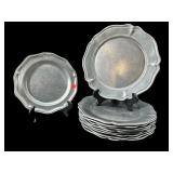 10 PC LOT PEWTER DINNER PLATES