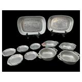 LOT OF MISC PEWTER SERVING PIECES
