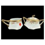 2 PC LOT HAND PAINTED NIPPON PORCELAIN CREAMER