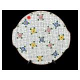 SCHRAMBERG MAJOLIKA FLORAL 2 HANDLE CAKE PLATE