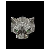 DESIGNER BSI WOLF CAT CZ STERLING RING