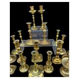LOT OF 20 ANTIQUE CANDLESTICKS