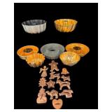 LOT OF BUNDT CAKE PANS & COOKIE CUTTERS