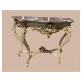 ITALIAN CARVED ROCOCO MARBLE TOP TABLE
