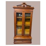 WALNUT VICTORIAN TALL 2 PC BOOKCASE