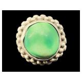 STERLING SOUTH WESTERN STYLE GREEN STONE RING