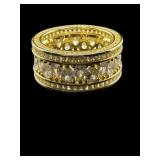 STERLING SILVER CZ WIDE BAND TING
