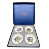 SET OF 4 ROYAL WORCESTER HAND PAINTED FLORAL