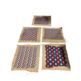 LOT OF 5 26x27 INCH NEEDLEPOINT CHAIR BOTTOMS