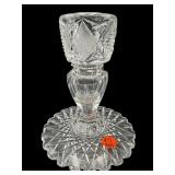 LARGE ABP CUT CRYSTAL CANDLE HOLDER