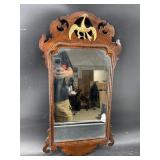 SOLID MAHOGANY MINIATURE CHIPPENDALE MIRROR W ROOK
